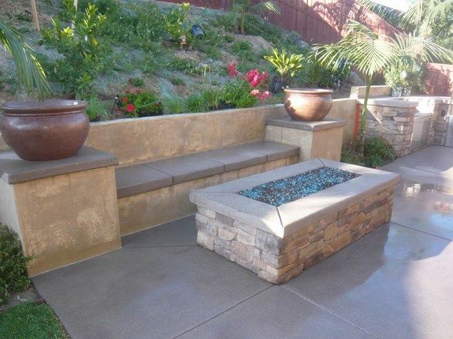 What More Can You Ask For Rectangular Fire Pit Built In Bench What More Can You Ask For Rectangular Fire Pit Built In Bench Seating And Planters On Top Of Pillars Quality Living Landscapes San Outdoor Faves