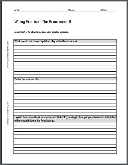 Renaissance essay questions