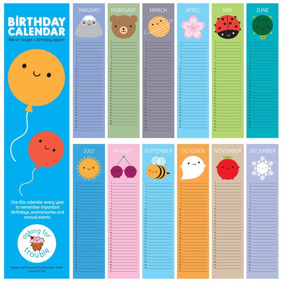 Birthday Calendars Are Brilliant! You Use The Same Calendar Every Birthday Calendars Are Brilliant! You Use The Same Calendar Every