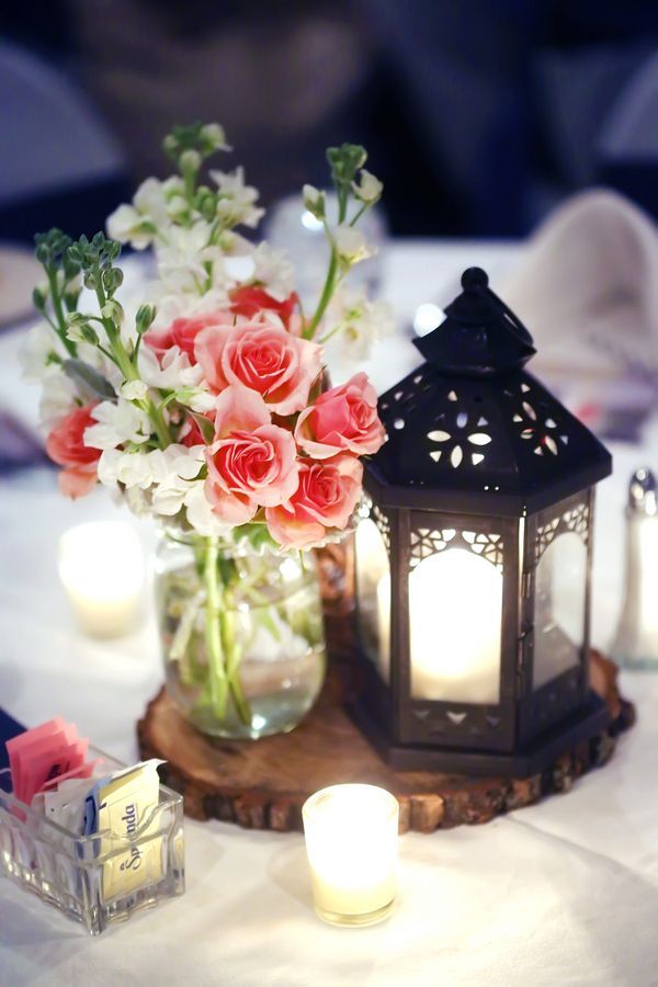 rustic simple lantern centerpieces