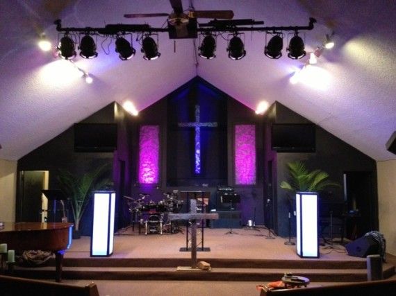 church lighting ideas. traditional church given modern look by painting back wall black and adding a few lighting elements ideas e