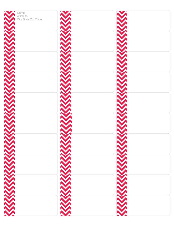 Download your FREE Poppy Red Chevron Address Labels! Compatible with Avery Return Address Label ...