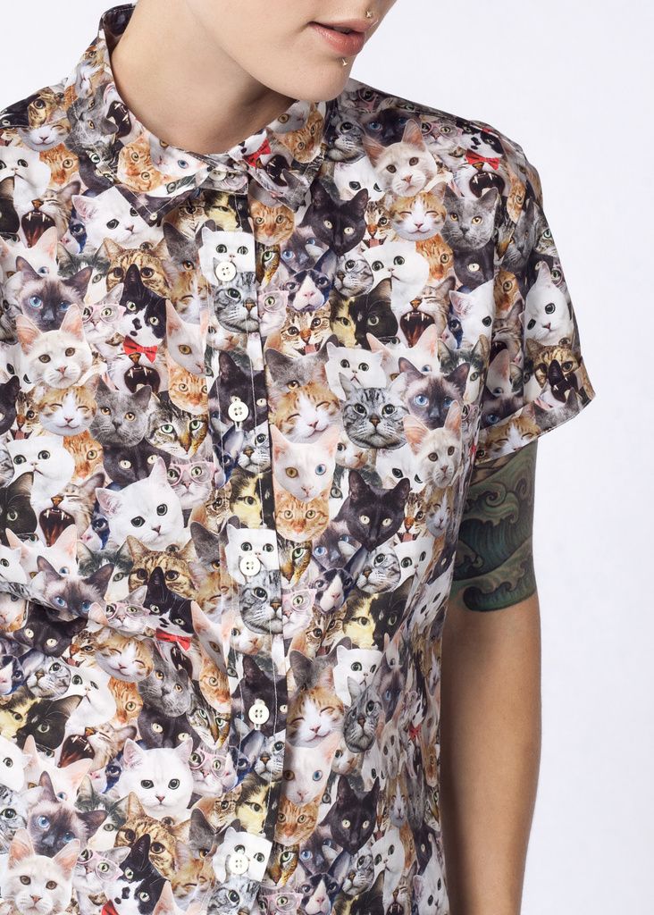 Ultimate Wf Cat Button Up Button Up Buttons Short Sleeve Button Up