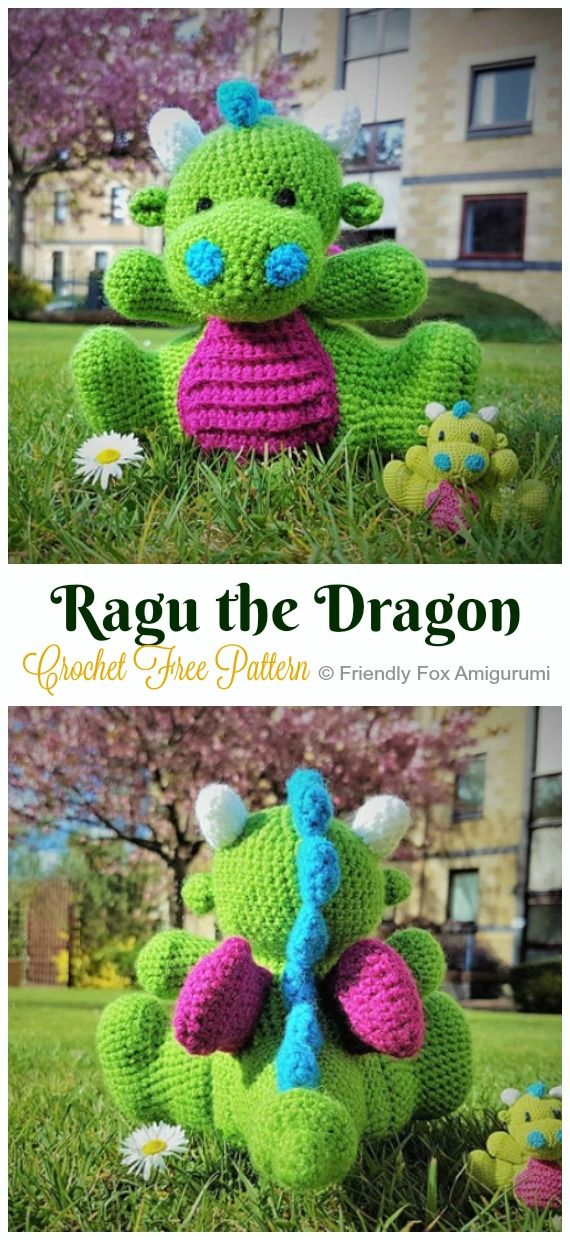Patrón de ganchillo Dinosaurio/Dragon Amigurumis Muñeca Patrón de ganchillo Dinosaurio/Dragon Amigurumis Muñeca