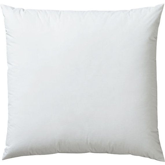 % Cotton Throw Pillow Inserts - Sham Stuffer Filled with Down and Feather for Firm Sleepers - Square Decorative Cushion Used for Sofa and Bed, Set of 2, White, 20