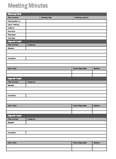how to take meeting notes template