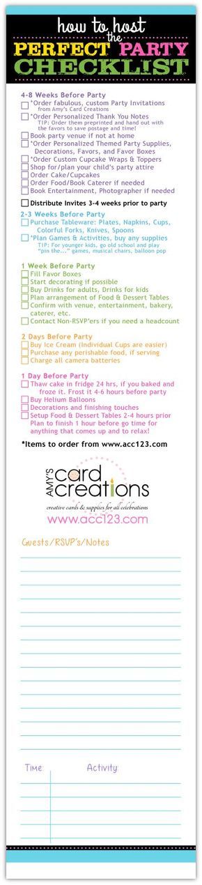 party planner checklist