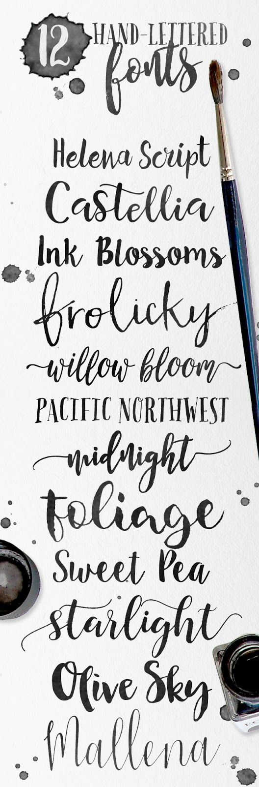 Skyla Design 12 Hand Lettered Fonts For Your Creative Designs Skyla Design 12 Hand Lettered Fonts For Your Creative Designs