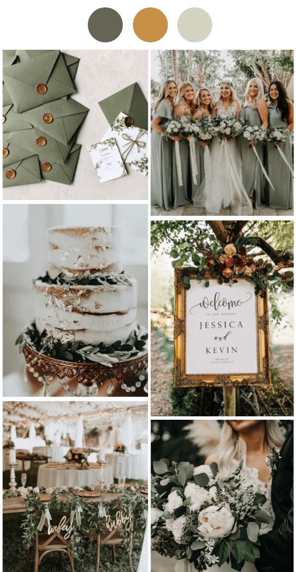 10 Sage Green Wedding Color Palettes September wedding