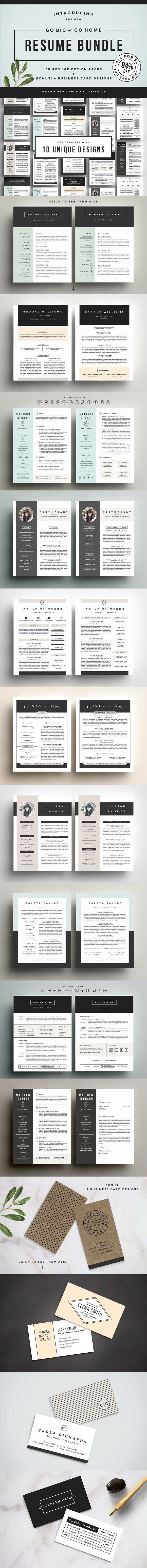 Go Big or Go Home! The Resume Bundle. Creative Business Card Templates