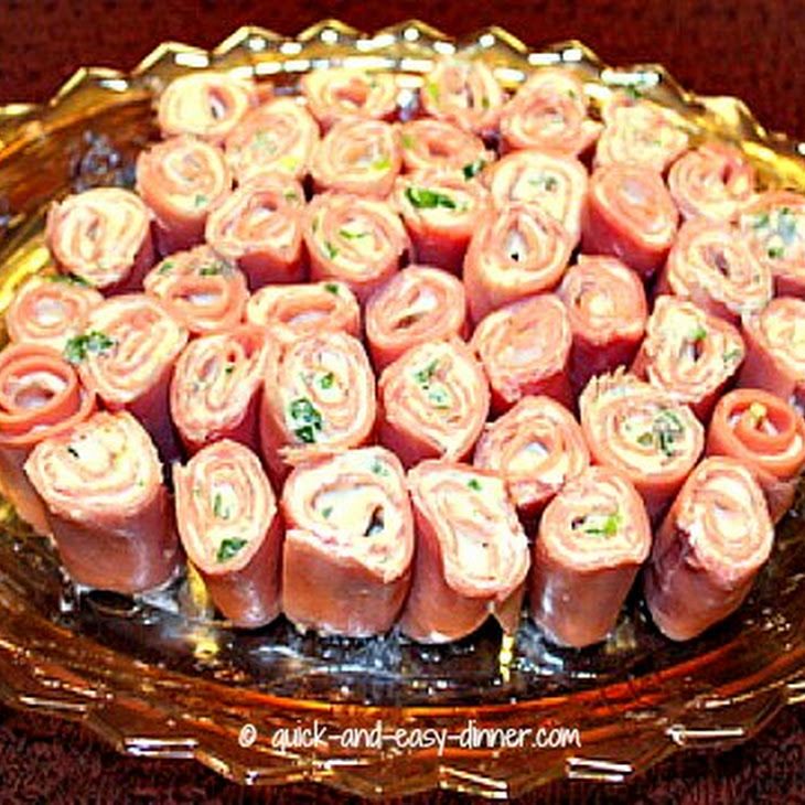 Ham Roll Up Recipe Appetizers with sliced ham, cream