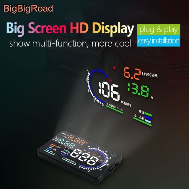 M6 HUD 3.5/" OBD II 2 Speed Warning Gauge Fuel Consumption For Mazda 2 3