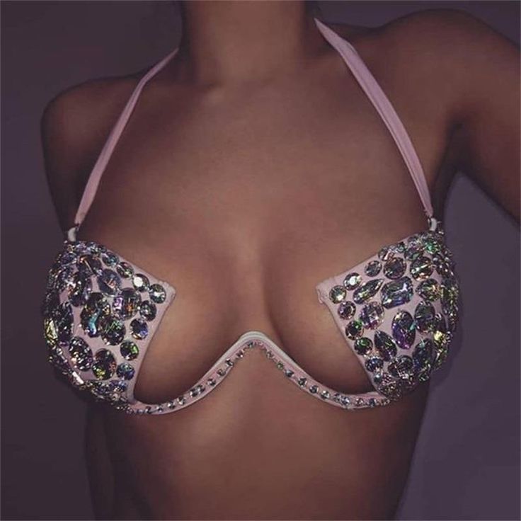 Crystal Rhinestone Studded Bralette