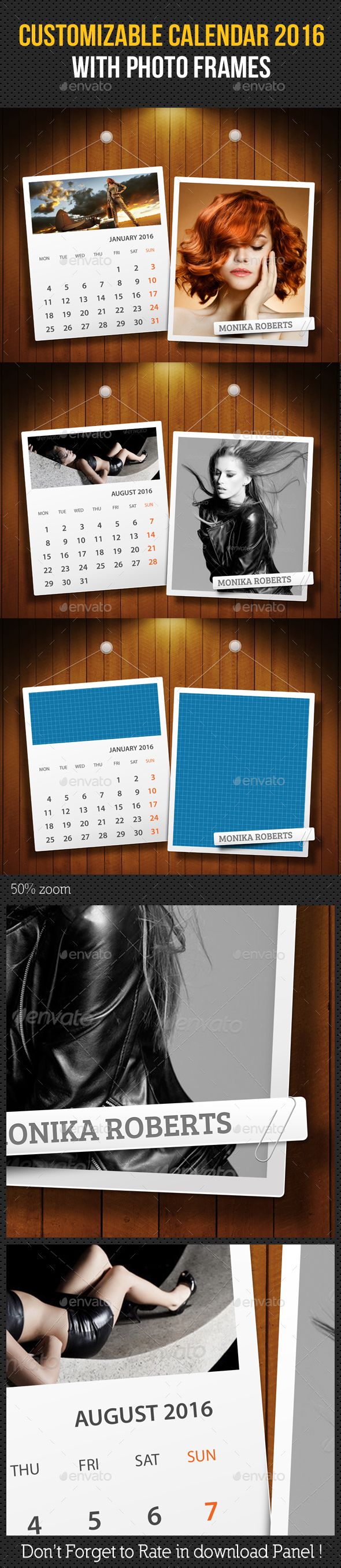 customizable calendar template 2018