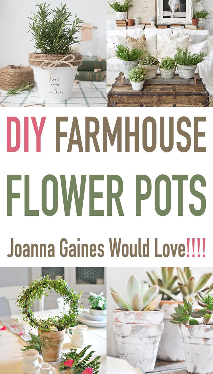 DIY Farmhouse Flower Pots Joanna Gaines Would Love!!!! #FlowerPots #DIYFlowerPot...