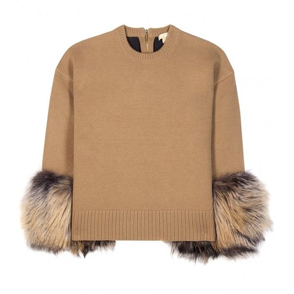 Michael Kors collection Cashmere and Wool-Blend Fur-Trimmed Sweater (9.220 BRL) ? liked on Polyvore featuring tops, sweaters, shirts, michael kors,\u2026