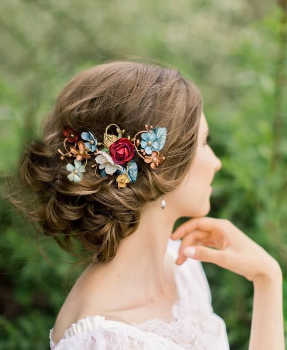 Image 0 Floral Hair Clip Turquoise Hair Flowers In Hair