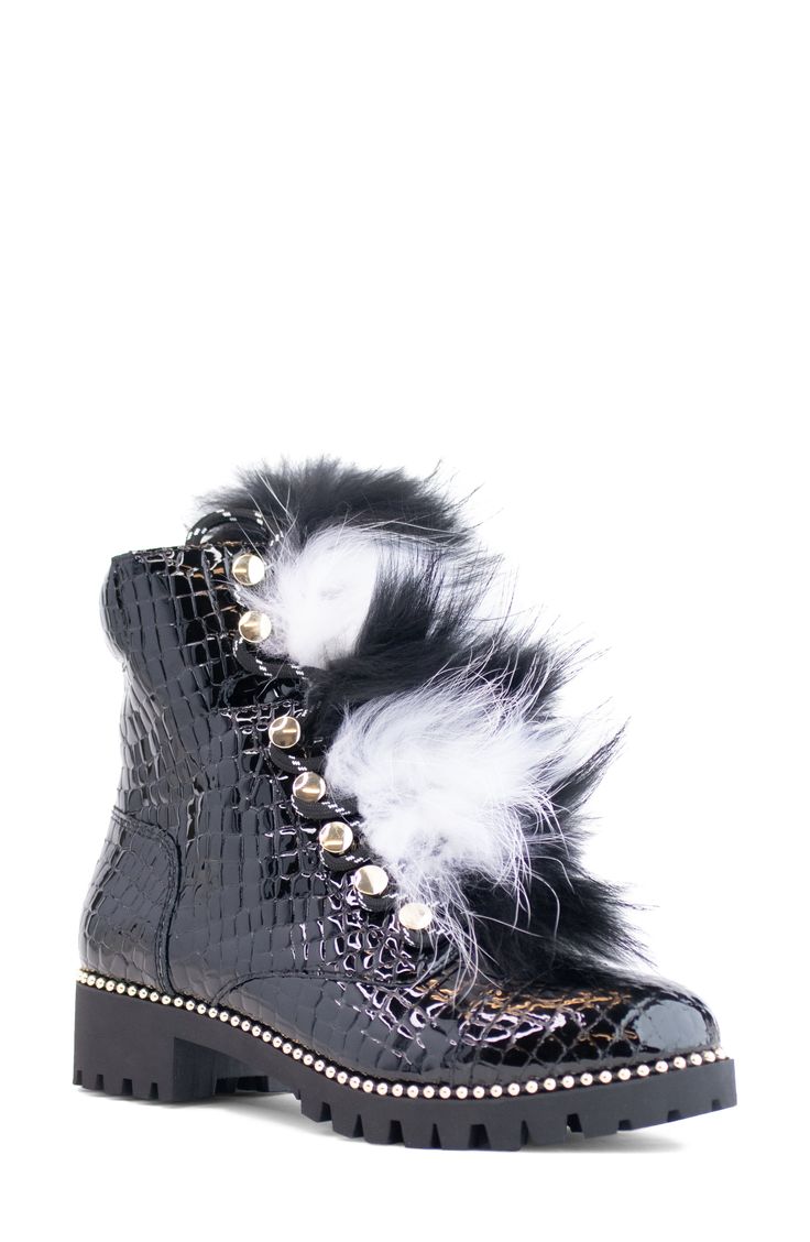 Cecelia New York Trekker Boot with Genuine Shearling Trim Women