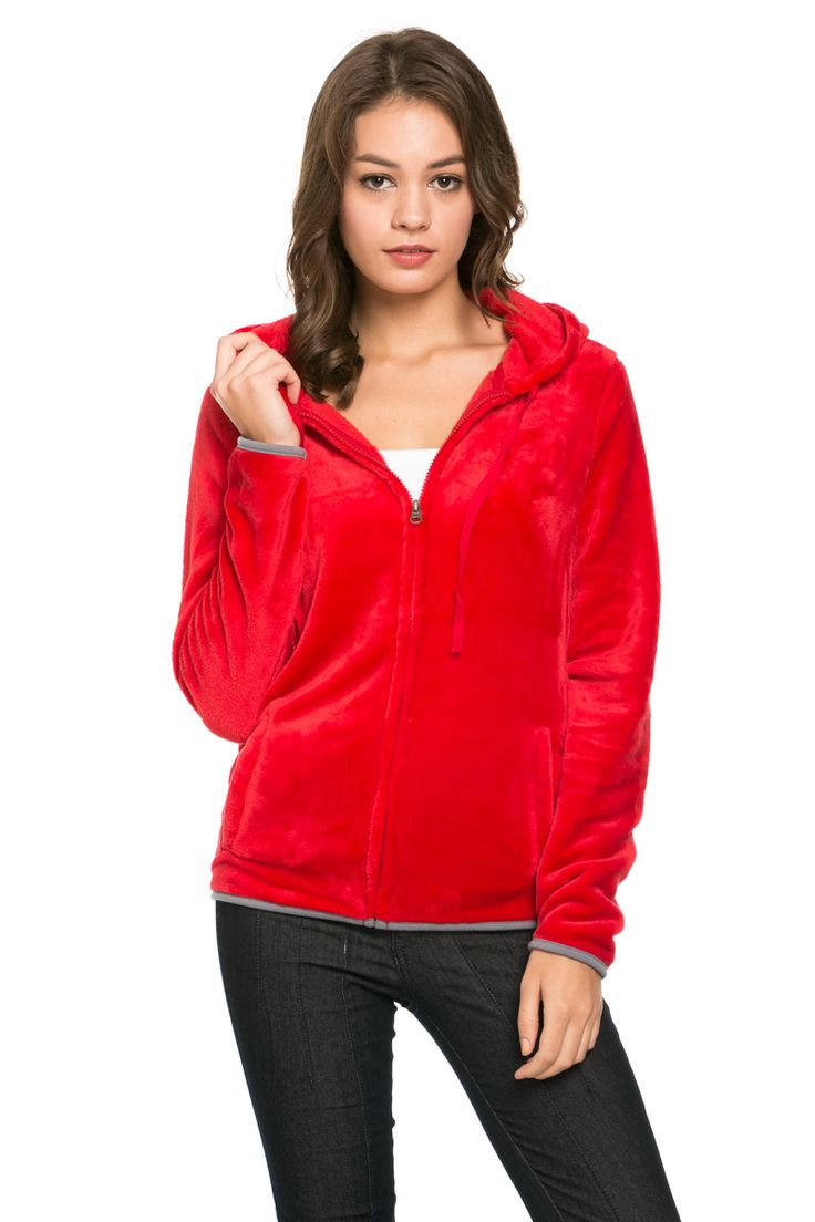 Incredible Red Womens Zip Up Hoodie 2022