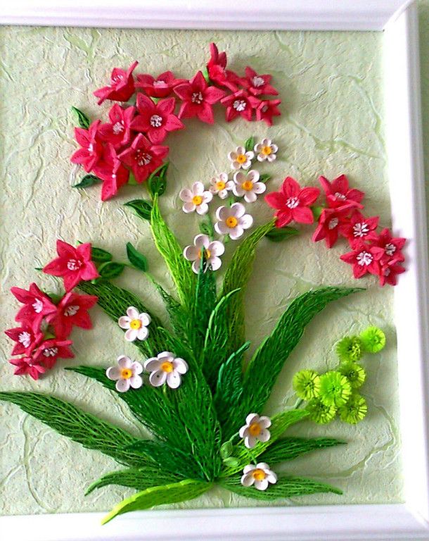 paper quilling flower decorations