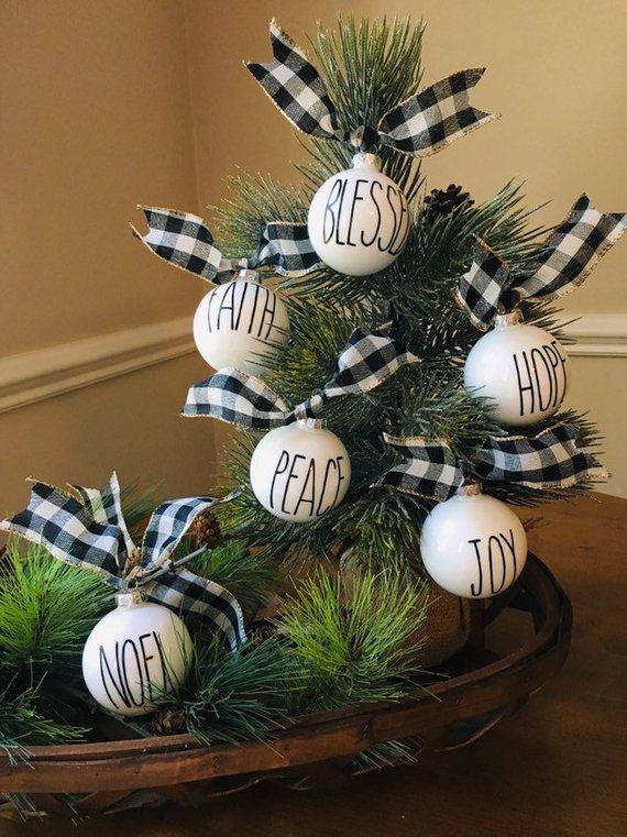 Popular Farmhouse Ornaments Inspired By Rae Dunn Winter White Buffalo Check Ribbon Christmas Farmhouse Ornaments Christmas Decorations Popular Farmhouse Ornaments Inspired By Rae Dunn Winter White Buffalo Check Ribbon Christmas Farmhouse Ornaments Christmas Decorations