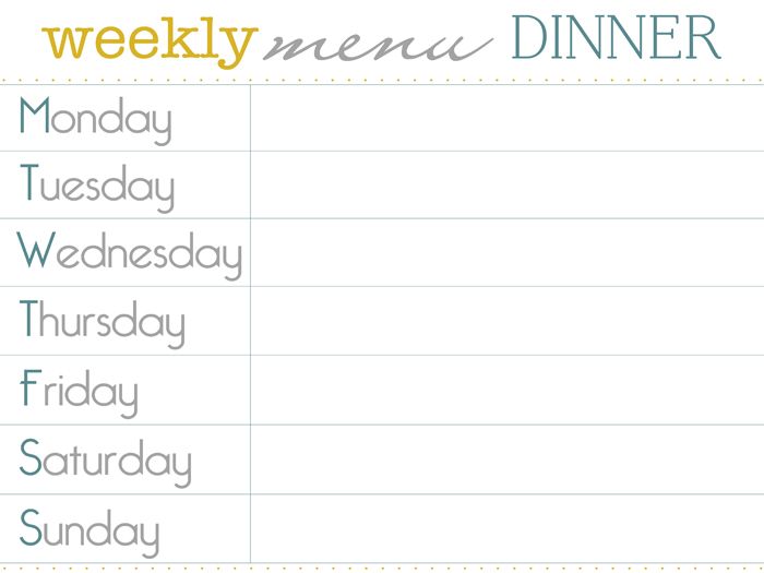 dinner weekly planner rome fontanacountryinn com dinner planning template