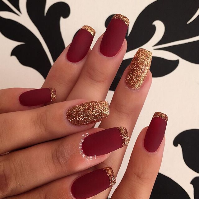 Best 25+ Red And Gold Nails Ideas On Pinterest Red French nails, fashion, and red image - Best 25+ Red And Gold Nails Ideas On Pinterest Red French