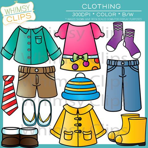 The Clothing Clip Art Set Contains 36 Image Files Which Includes 18 Color Images And The Clothing Clip Art Set Contains 36 Image Files Which Includes 18 Color Images And