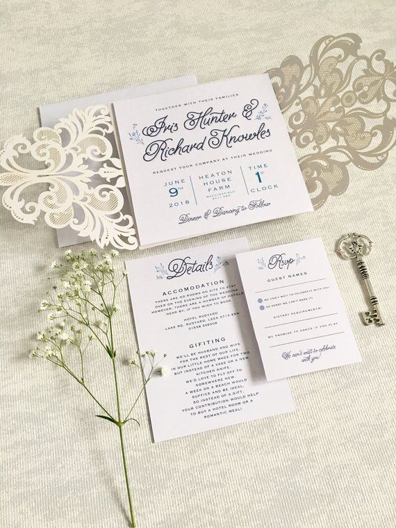 2018 年の karis laser cut wedding invitation purple cut out