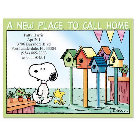 Snoopy christmas return address labels