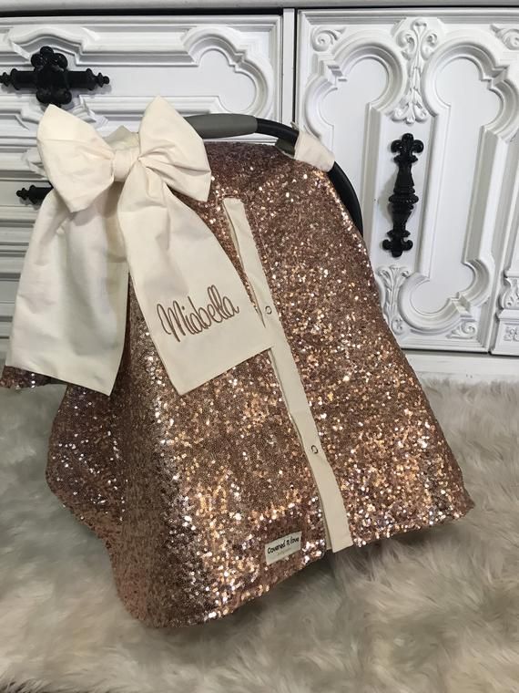Rose Gold Bling Sparkle Baby Car Seat Covers Our Super Cute Baby Carseat Covers Are Designed And Sew Baby Girl Shower Gifts Baby Girl Car Baby Girl Car Seats