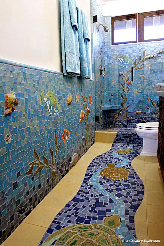 Mosaic Pottery Bathroom Would Make A Great Theme For The Pool Mosaic Pottery Bathroom Would Make A Great Theme For The Pool And I Love To Recreate Something Like This In Our But