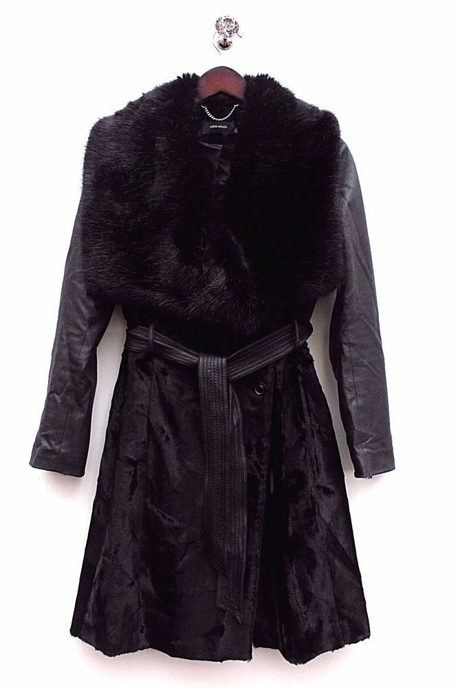 Signature InvestmenT Wrap Leather Faux Faux Fur Wrap Coat | Karen Millen