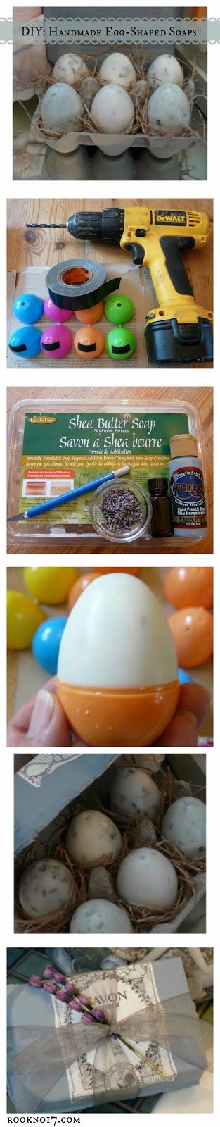 DIY Handmade Egg-Shaped Soaps, Using Plastic Easter Eggs #easter #handmade