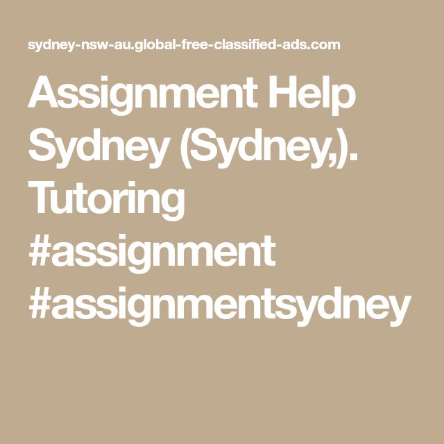 Do my assignment sydney
