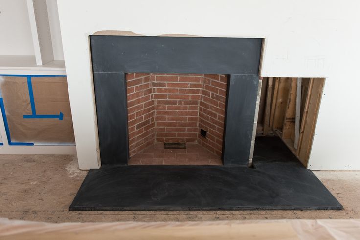 Black Slate Fireplace Surround Design Ideas Simple Black Slate Fireplace Surround, Can You Tile Over A Slate Fireplace Surround