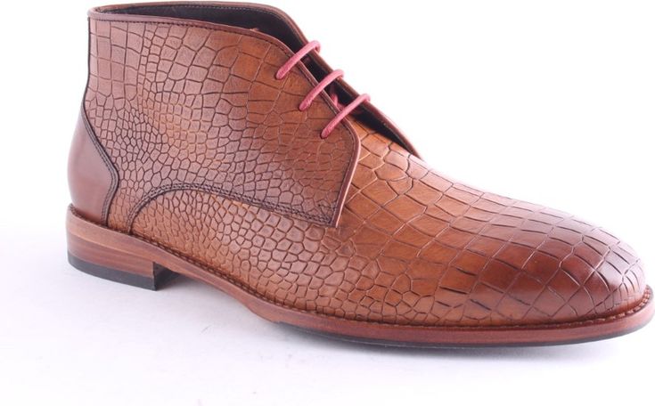 GIJS 2063 Halfhoge Geklede Veterschoenen In Cognac Croco Print Bol allen-edmonds-bel-air-black-wingtip-men-s-size-14-dress-shoes-ebay
