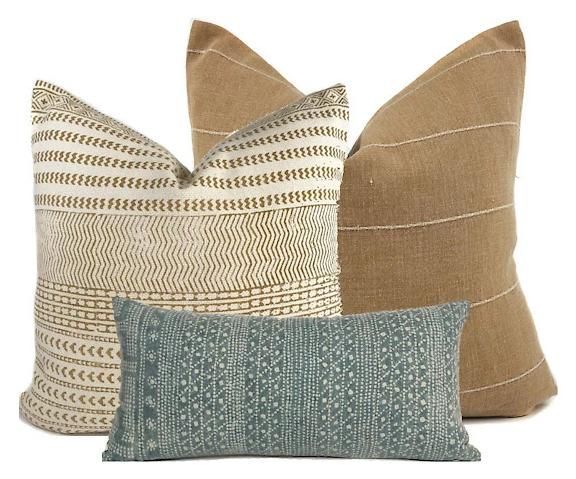 Pillow Combo #10 | 3 Pillow Covers in Mustard Pillow Covers Linen Throw