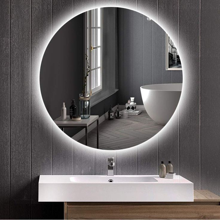 Round Led lumineux rétroéclairé Miroir salle de bains imagerie HD mural sans cadre Vanity Round Led lumineux rétroéclairé Miroir salle de bains imagerie HD mural sans cadre Vanity
