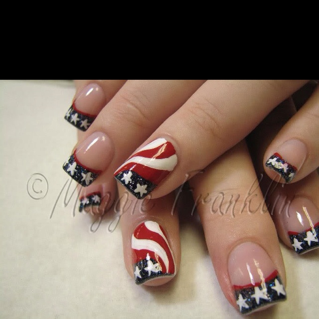 191 Best Fourth Of July Patriotic Nail Design Images On Pinterest Red White & Blue finger nails, really cute! - 191 Best Fourth Of July Patriotic Nail Design Images On Pinterest