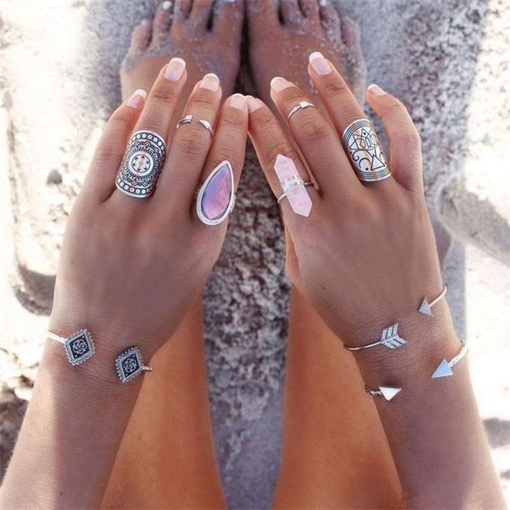 1.0AUD - 1Pc Boho Charm Sliver Plated Hexagonal Crystal Natural Stone