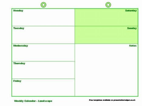 weekly calander template