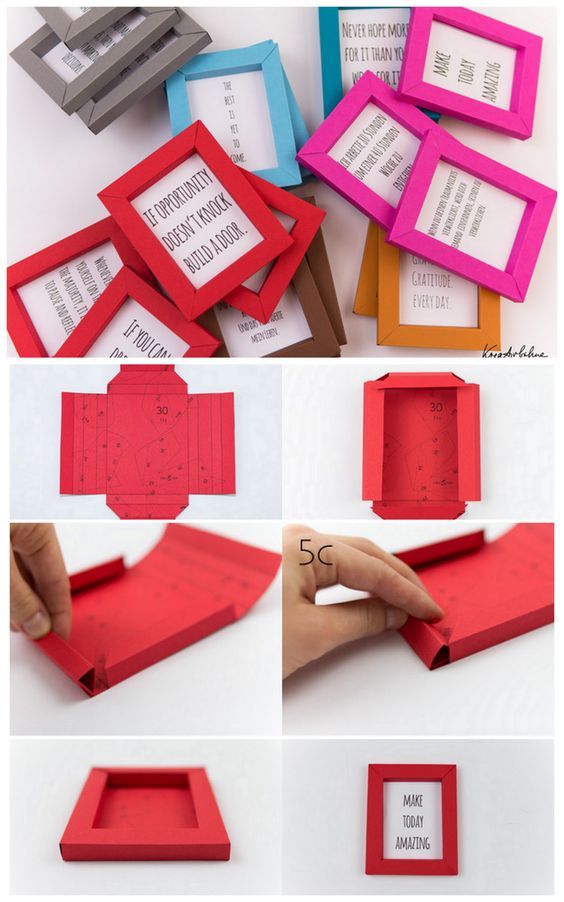 truebluemeandyou:DIY Paper Frame Tutorial and Printable from kreativbuehne. These folded paper frames are quite small - but nice <i>рама для картины самостоятельно</i> for quotes, postcards, kids’ art, and anything else you want to highlight.