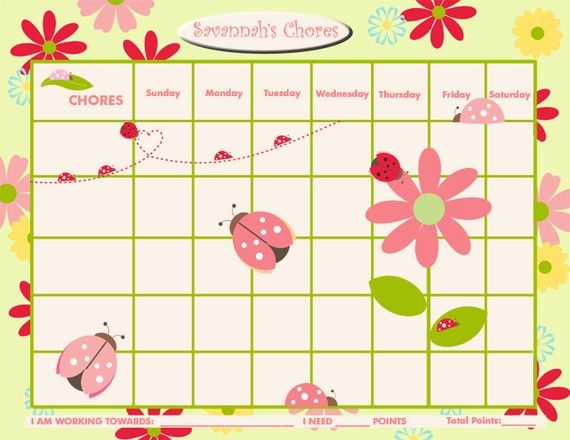children rewards chart