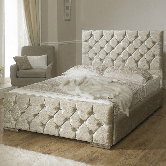 Monaco Diamond Fabric Upholstered Bed Frame Monaco Diamond Fabric Upholstered Bed Frame