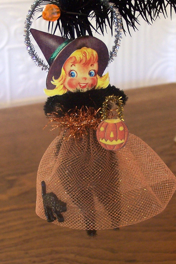 little witch retro style halloween decoration ornament 1200 via etsy - Vintage Style Halloween Decorations little witch retro style halloween decoration ornament 1200 via etsy - Vintage Style Halloween Decorations