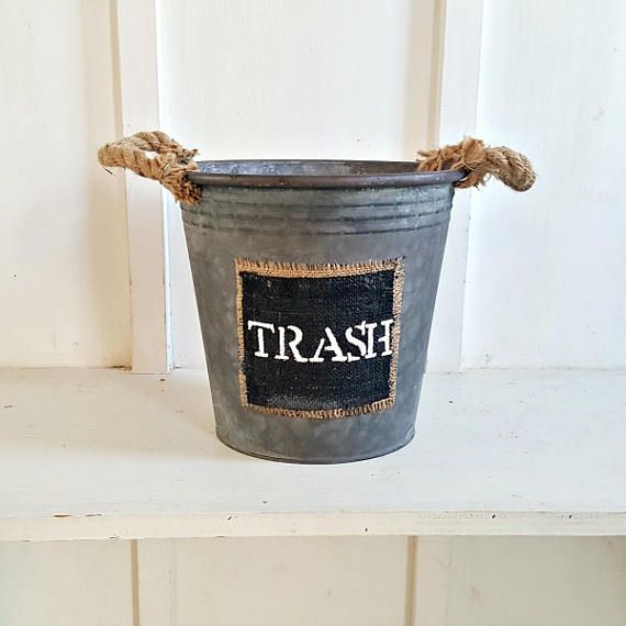 Galvinized Waste Basket Mason Soap Pump 4 Piece.Rustic.Grey Bathroom Accessories Rustic Bathroom Decor Mason Jar Bathroom Set
