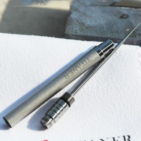 American made Titanium EDC keychain toothpick WITH LEATHER SHEATH