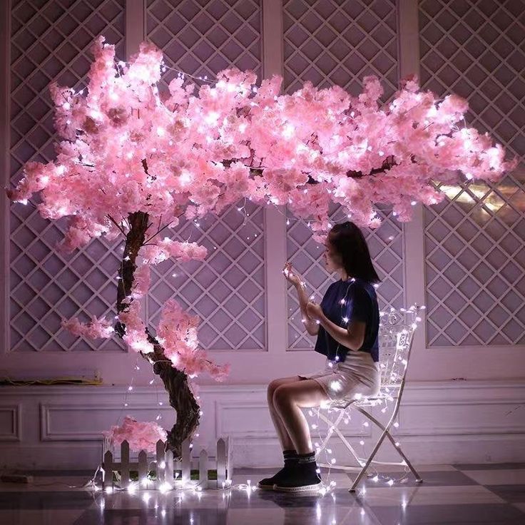 Faux Silk Cherry Blossom Stem 89cm35 Inches Pink