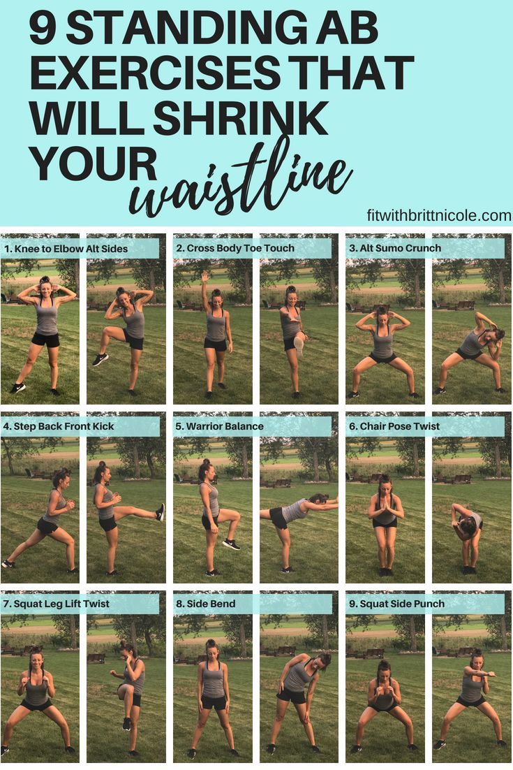 9 Standing Ab Übungen, die die Taille schrumpfen - #Ab #die #schrumpfen #standi...